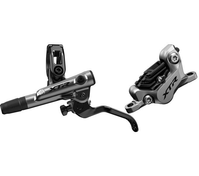 Kotoučová brzda Shimano XTR BR-M9120 v černé-antracitové barvě s brzdovou hadičkou SM-BH90-SBM a 4 písty, kompatibilní s brzdovými destičkami ICE TECHNOLOGIES