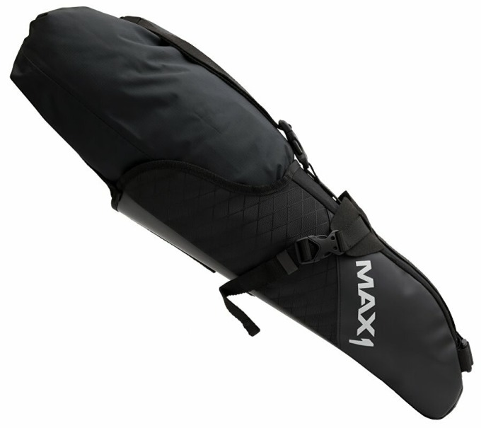 Podsedlová expediční brašna z řady MAX1 Bikepacking s dvojitou konstrukcí a voděodolným vakem pro jednoduchý přístup k náplni