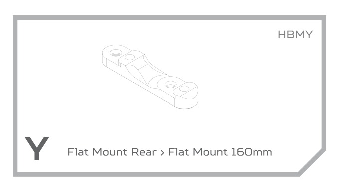 Adaptér brzd Hope zadní typ Y, flat mount, černá, pro kotouče 160 mm / 180 mm