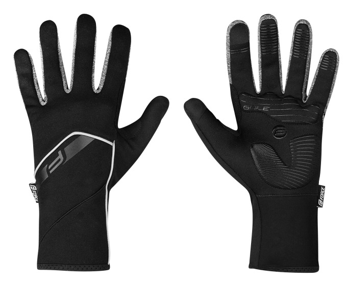 Jarní/podzimní cyklo rukavice bez zapínání, unisex vhodné i pro ostatní sporty, větruodolné a voděodolné, s extra prodlouženým elastickým lemem zápěstí a dlaně s protiskluznou úpravou