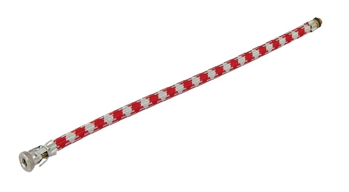 Červeno-šedá hadička hustilka od VELO CZ s délkou 25 cm
