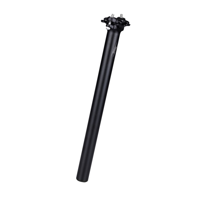 Matně černá sedlovka s průměrem 27,2 mm a délkou 400 mm, offsetem 0 mm, vyrobená z hliníku s váhou 319 g