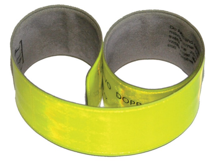 Reflexní páska určená k připevnění na ruku, nohu, jízdní kolo nebo kočárek pro zvýšení viditelnosti za šera nebo v noci