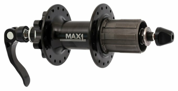 Zadní náboj MAX1 Sport Disc 32 děr černý s montážním rozměrem 135 mm, 3 ložisky a kompatibilitou se Shimano, Sram 8/9/10 rychlostí