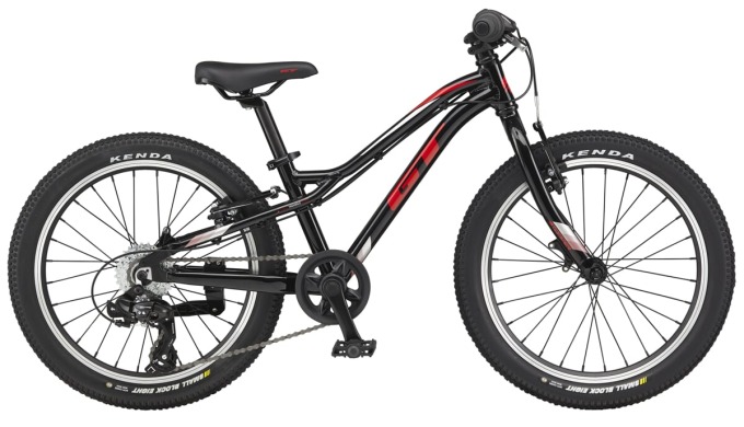Dětské horské kolo s černým rámem 20" a spolehlivými komponenty pro zábavu a bezpečnost vašeho malého jezdce
