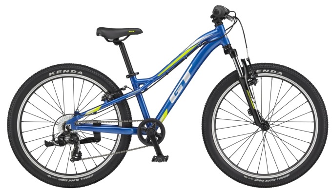 Dětské horské kolo se 24" rámem, modrá barva, kvalitní komponenty a design GT LegitFit