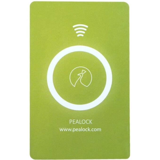Zelená NFC karta pro odemykání / zamykání Pealocku, ideální do rukávu bundy nebo peněženky