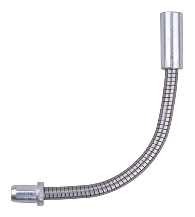 Flexibilní stříbrné vodítko lanka pro "V" brzdy vhodné tam, kde je málo místa bez prachovky