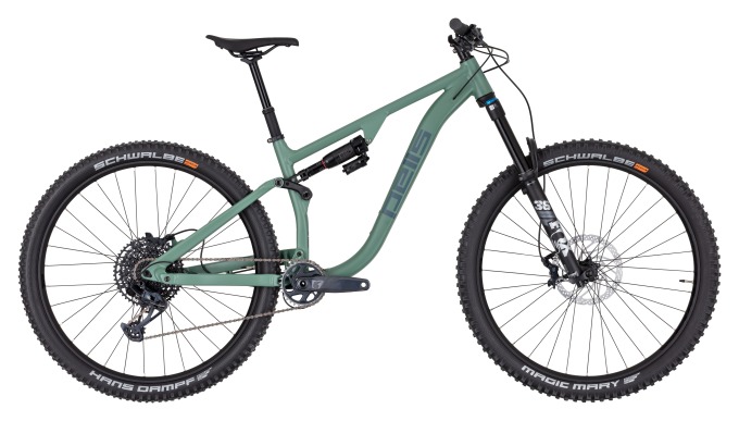 Moderní all mountain bike s hliníkovým rámem, aktivním odpružením a kombinací vidlice Fox 36 Performance a tlumiče Rockshox Super Deluxe Select+