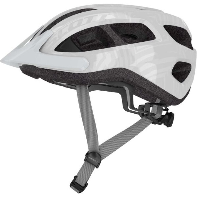 Cyklistická helma Scott SUPRA s odnímatelným kšiltem a integrovanou sítí, vhodná pro silnici i terénní jízdu