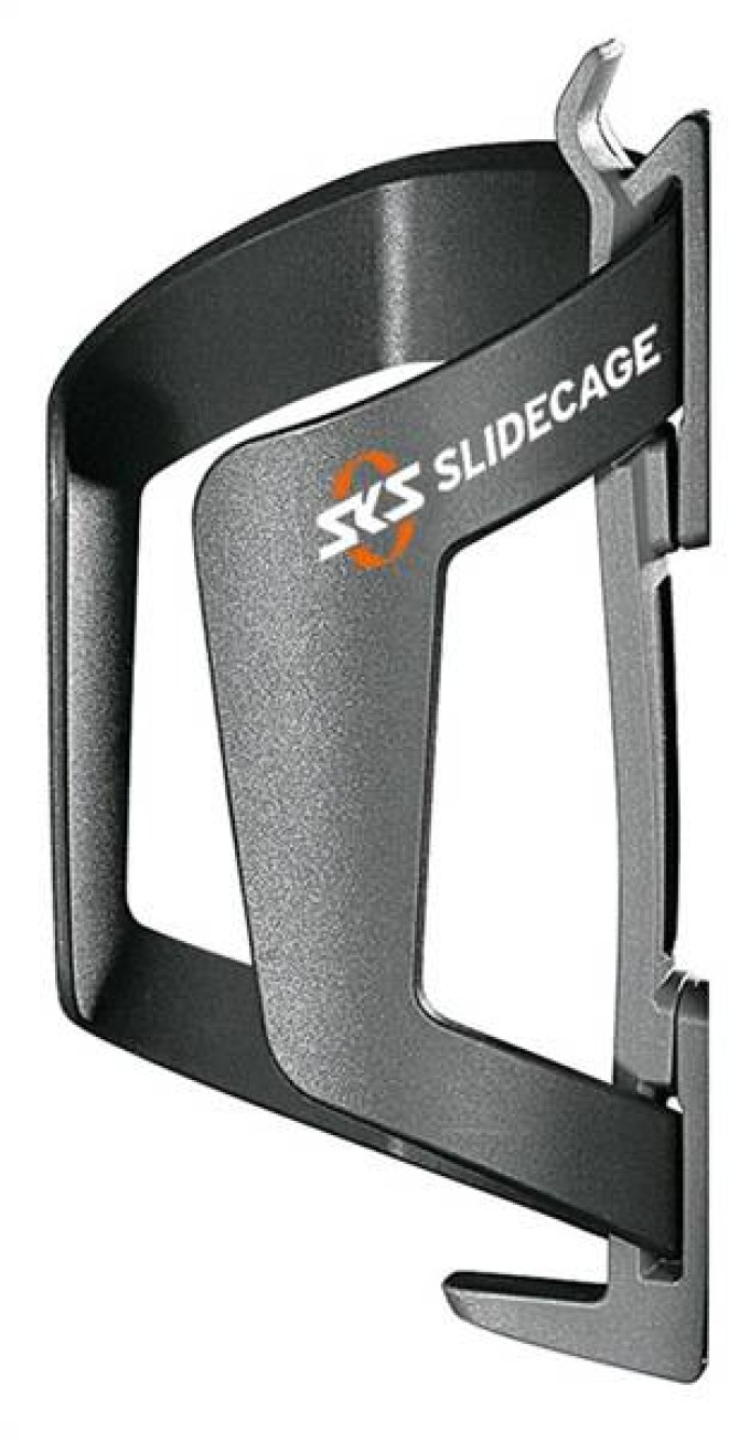 Stranový košík z plastu v černé barvě s logem SKS, hmotnost 49 g