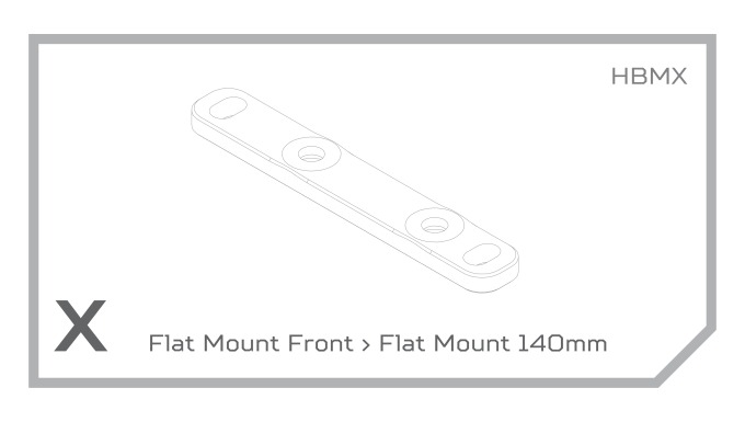 Adaptér brzd Hope - FM přední, Typ uchycení: Flat mount, Barevná varianta: Černá, pro diskové brzdy s průměrem 140 mm / 160 mm nebo 160 mm / 180 mm