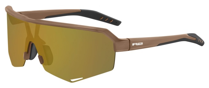 Moderní cyklistické brýle s matně bronzovým rámem a hnědými čočkami, poskytující ultra vysokou ochranu UV400 a 100% ochranu před UV zářením A,B,C
