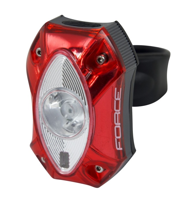Kvalitní zadní světlo s červenou CREE LED diodou, 60 lumenů, USB nabíjení a silikonovým držákem