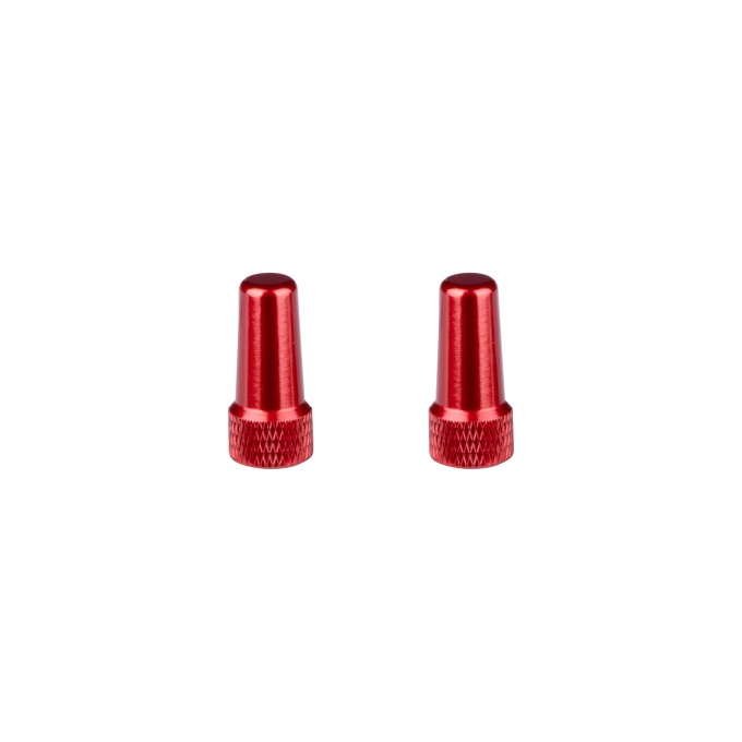Sada 2 ks hliníkových čepiček pro galuskový (PRESTA) ventilek, červené