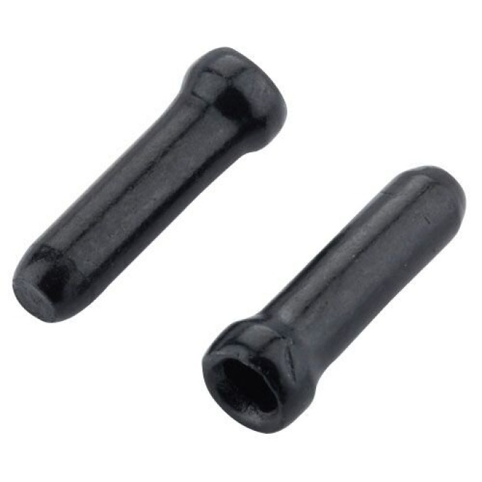 Koncovky lanek JAGWIRE - černá 1ks pro brzdy a řazení, vhodné pro lanka 1,8 mm a menší, udržují konce lanka úhledné a stylové