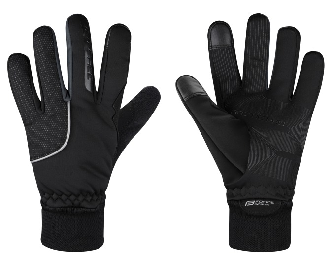 Zimní cyklistické rukavice s membránou HIPORA a extra zateplením, vhodné i pro ostatní sporty, s reflexními prvky a možností použití na dotykový displej