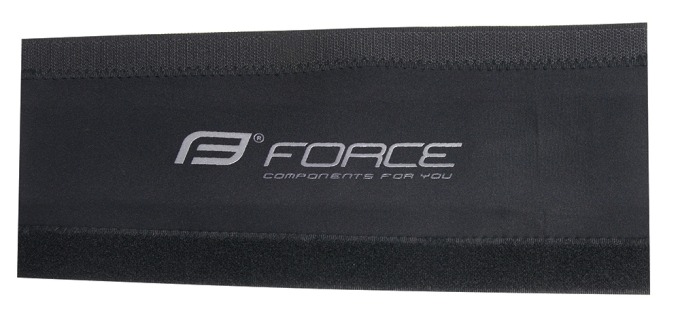 Kryt pod řetěz FORCE BIG neoprén s šířkou 11,5 cm - černý, vhodný pro širší profily, s suchým zipem a silikonovým logem FORCE, baleno v sáčku s kartou FORCE