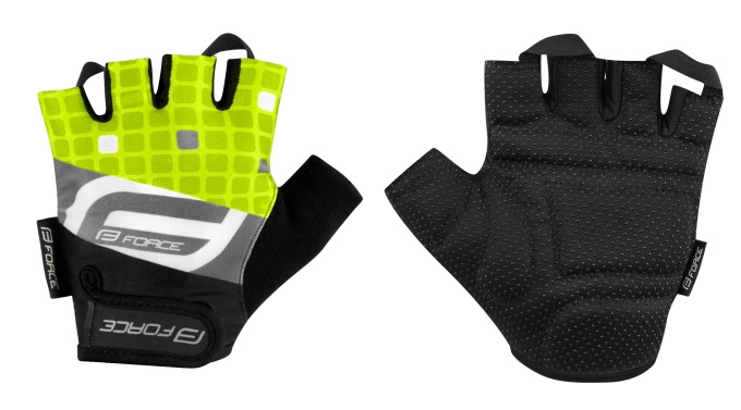 Letní cyklistické rukavice s fluo designem a poutky pro snadné stahování