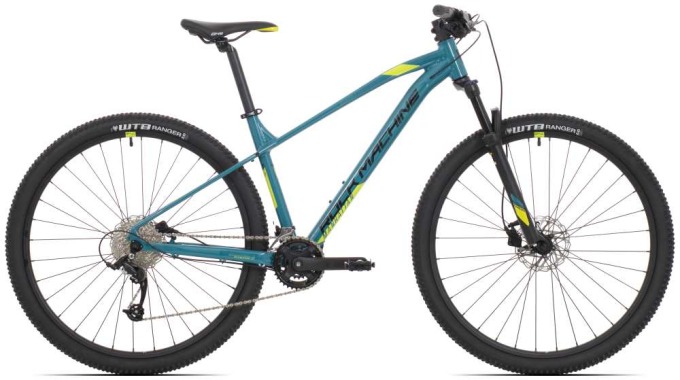 MTB s rámím Manhattan a vylepšenou geometrií pro kontrolu v terénu a pohodlnou jízdu, vybavený Shimano komponenty a hydraulickými kotoučovými brzdami