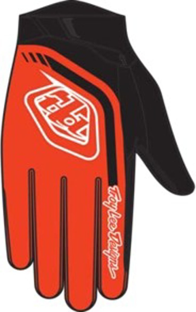 Oranžové cyklistické rukavice Troy Lee Designs GP PRO s detailním designem