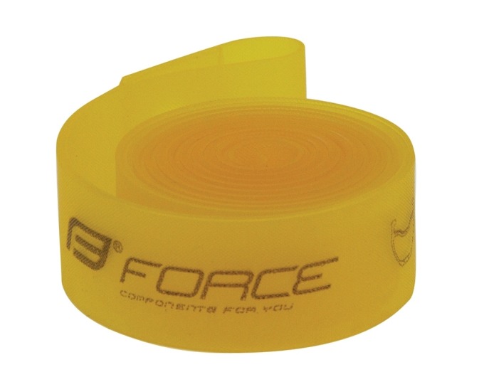 Žlutá vložka do ráfku s šířkou 18 mm pro kola 26" od FORCE vyrobená z PVC materiálu